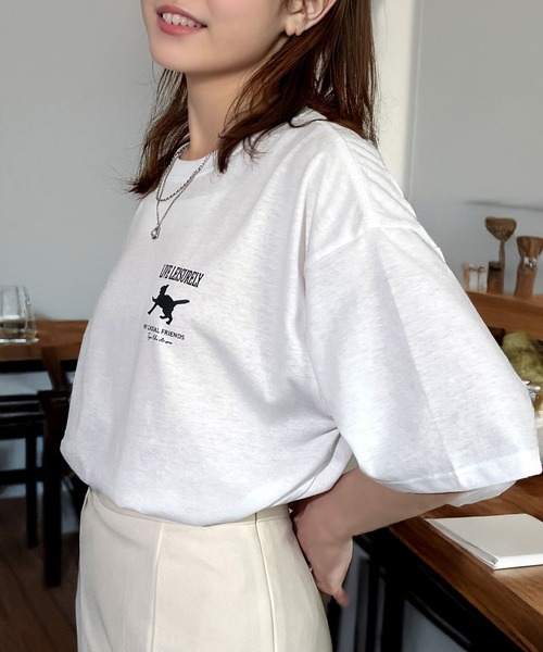 

Футболка с коротким рукавом, ретро-принт «Кот Неко» Candlestick, белый