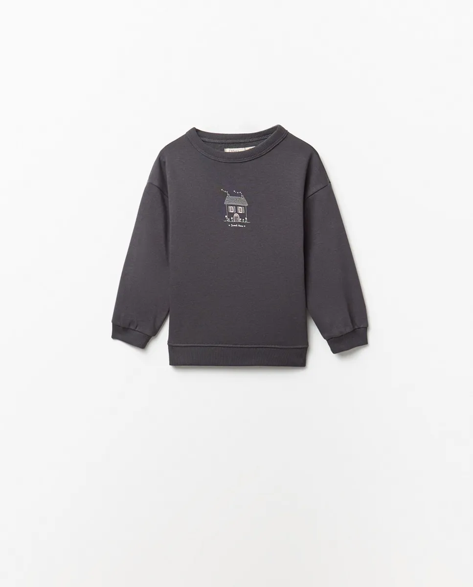 

Толстовка с рисунком на передней части Sfera, темно-серый