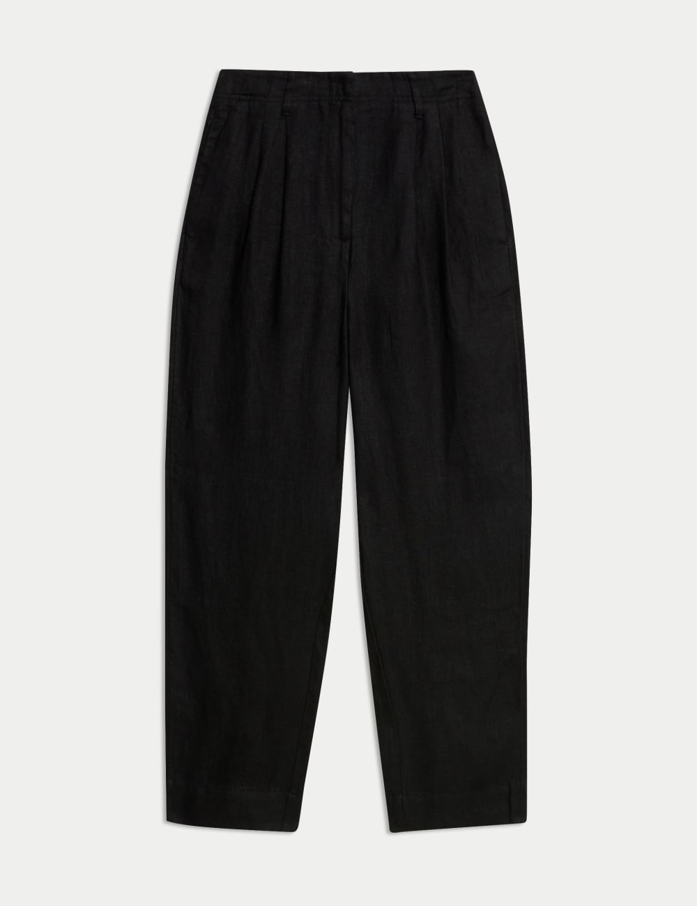 

Зауженные брюки из чистого льна Marks & Spencer, черный