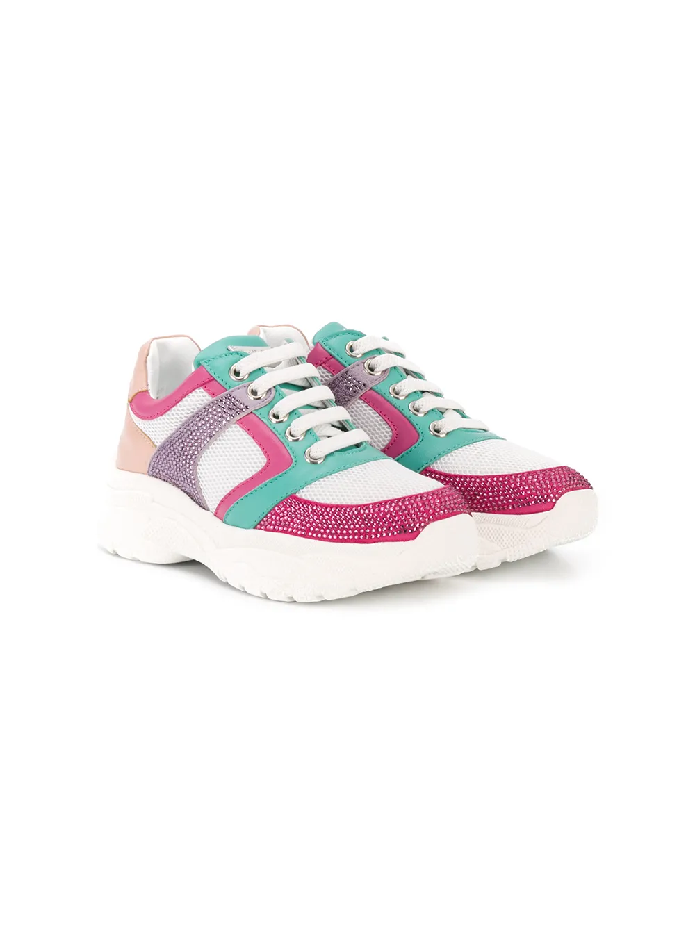 

Кроссовки Runner в стиле колор-блок Philipp Plein, белый