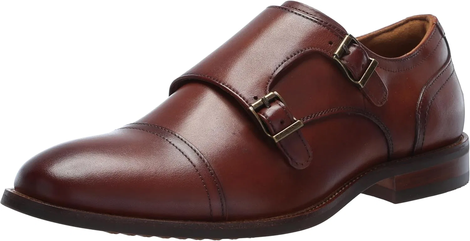 Мужские туфли Oxford Florsheim Rubano с закругленным носком и двумя нитями, коньячный