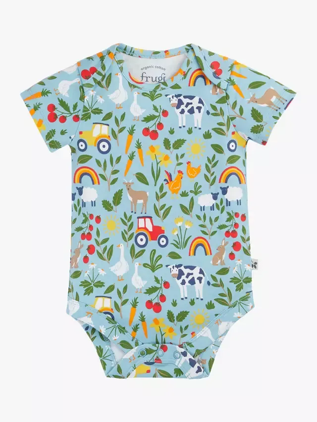 Детский хлопковый боди с коротким рукавом, комплект из 2 штук, On The Farm Frugi — фото 3