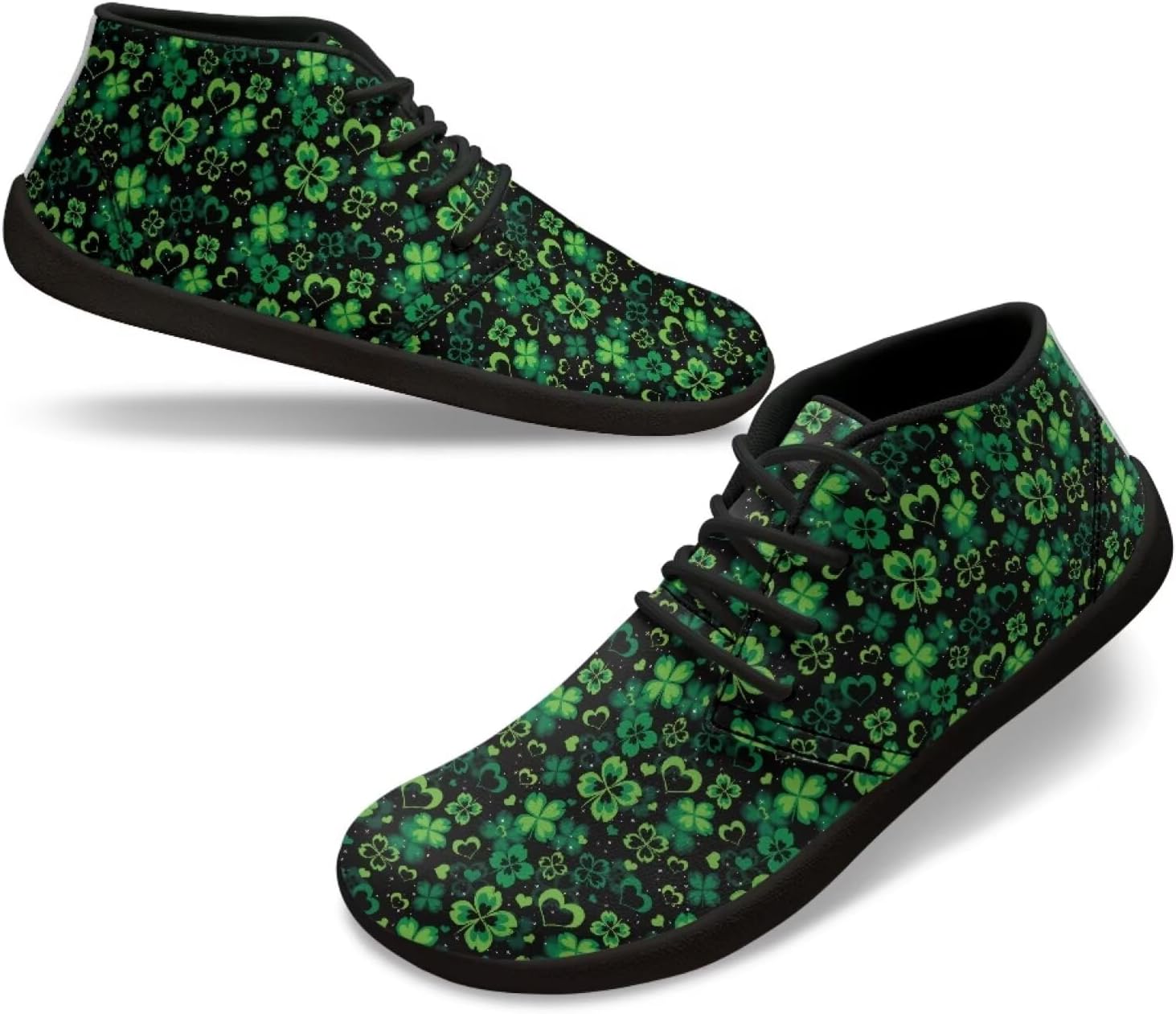 

Мужские сандалии с широкой пяткой в стиле босоножек на День Святого Патрика, для ходьбы, стильные кроссовки с нескользящей подошвой и нулевым перепадом Xixirimido, Green Leaves Pattern