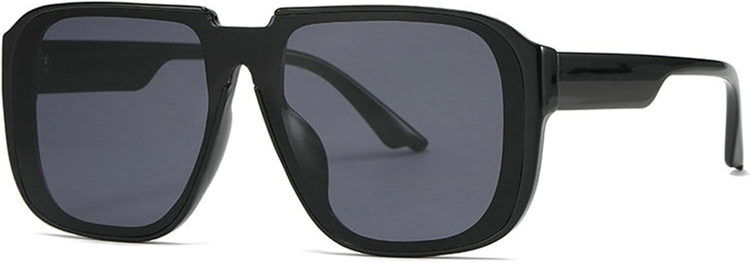 

Винтажные солнцезащитные очки Willochra большого размера с плоской верхней частью, модные мужские и женские, роскошные цельные черные очки-пилот с защитой от УФ-излучения UV400, C1