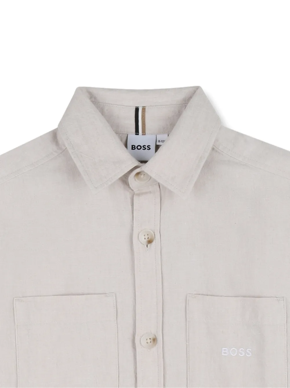 Рубашка с нагрудными карманами Boss Kidswear, бежевый — фото 3