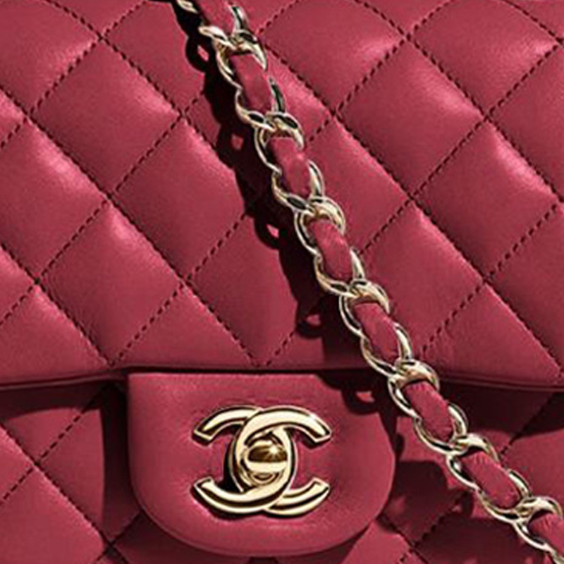 CHANEL Классический клатч на цепочке из ягненка мини женский бордовый — фото 3