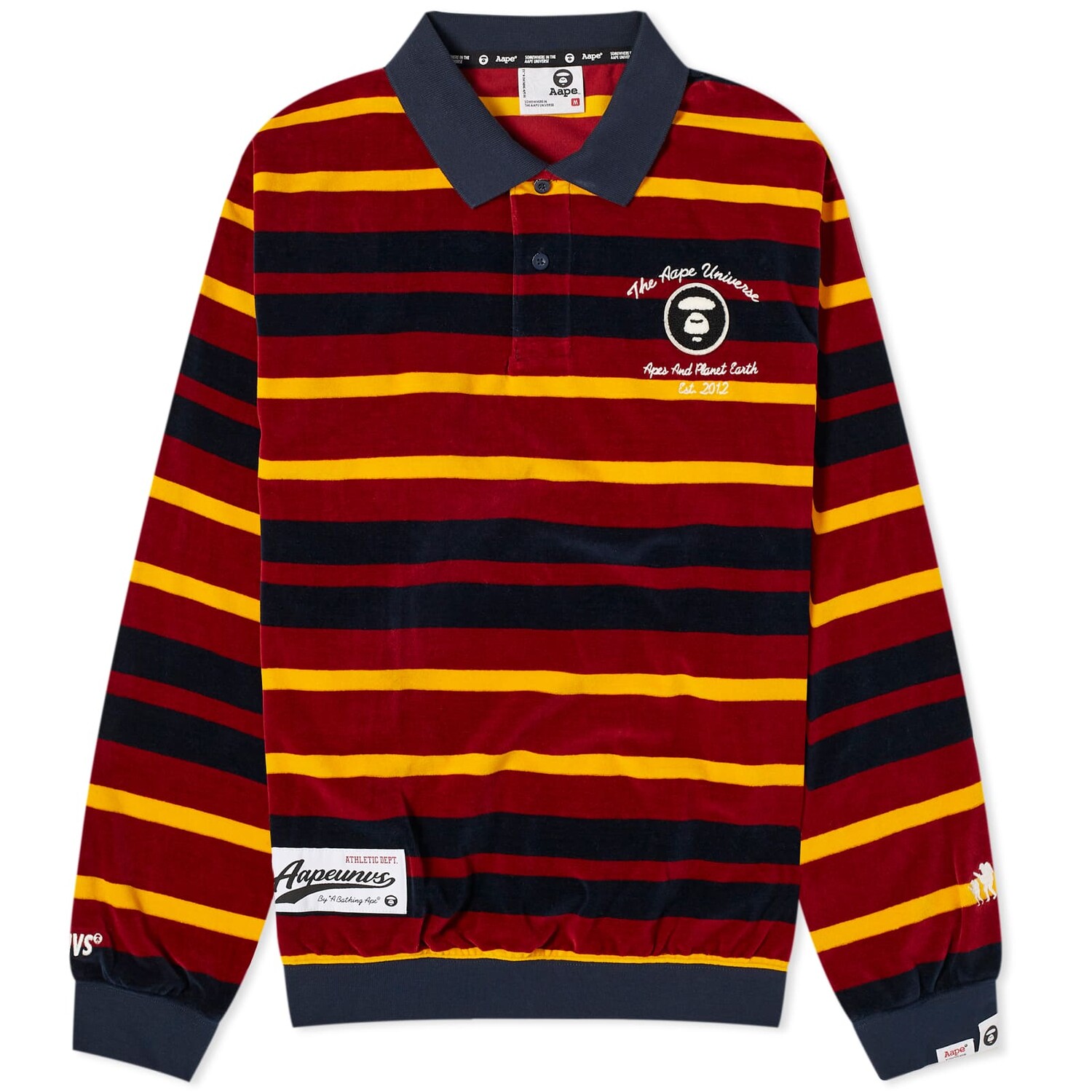 

Свитер Aape Stripe Polo, цвет Burgundy (Yellow)