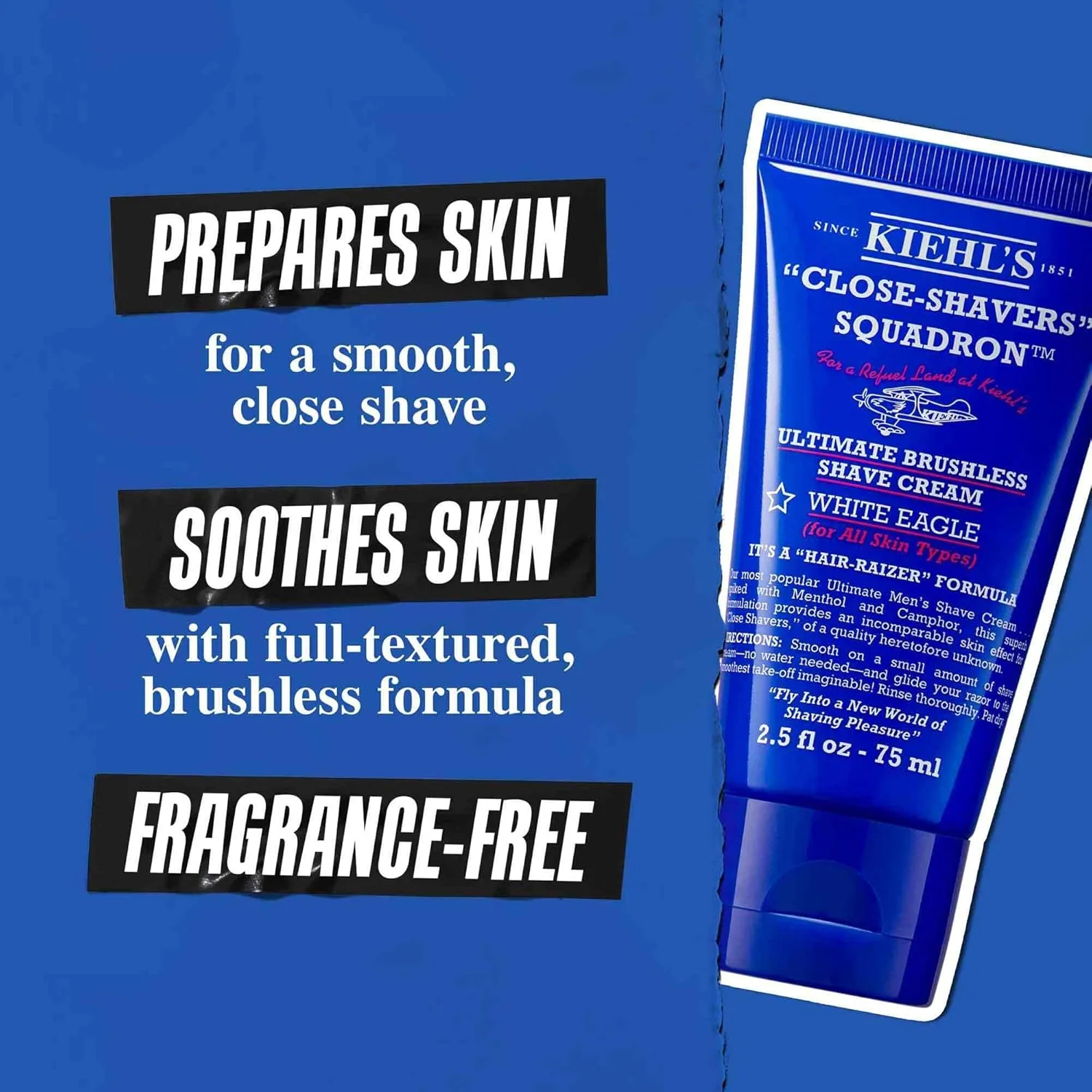 Kiehl's Ultimate Brushless Shave Cream с ментолом White Eagle для всех типов кожи, с ментолом и камфорой, мгновенно освежает и охлаждает, минимизирует раздражение, подготавливает кожу к гладкому бритью 299 мл / 300 мл — фото 3