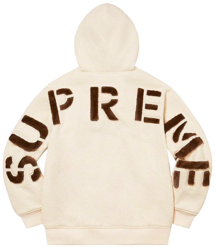 Толстовка Supreme Faux Fur Lined Zip Up Hooded Sweatshirt 'Natural', кремовый — фото 2
