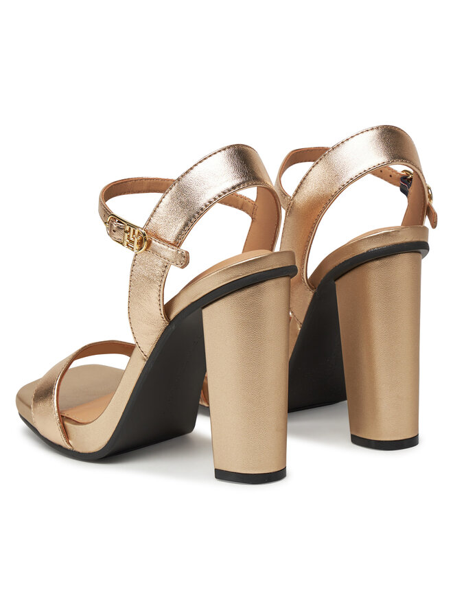 Сандалии High Heel Golden Leather Sandal FW0FW08674 Tommy Hilfiger, золотой — фото 3
