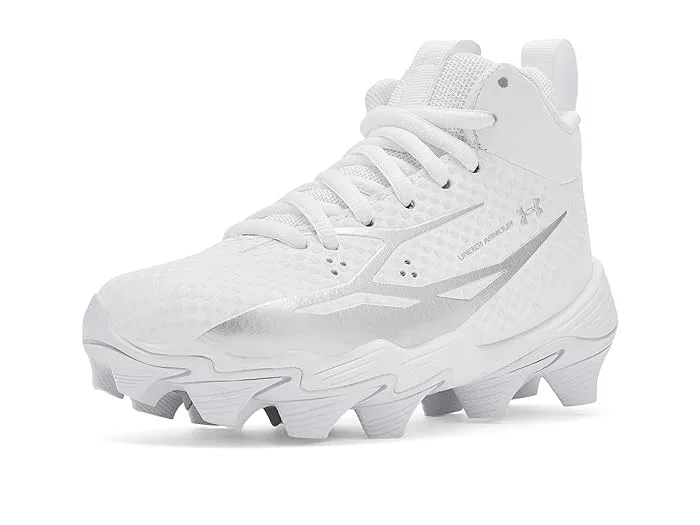 Кроссовки футбольные Spotlight Hammer Jr RM Under Armour Kids, White/Metallic Silver/Metallic Silver