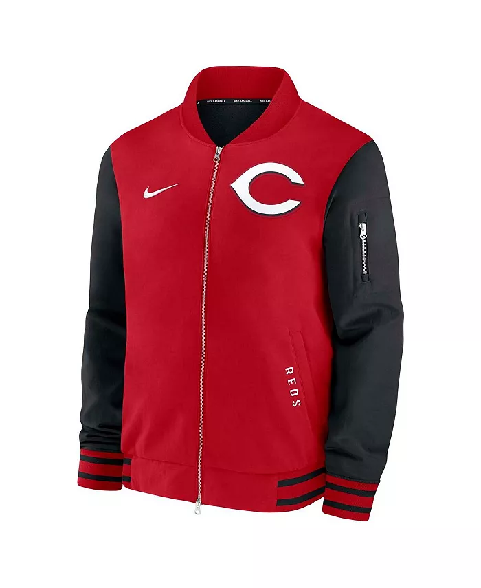 Мужская красно-черная бейсбольная куртка Cincinnati Reds Authentic Collection Dugout с молнией по всей длине Nike — фото 2