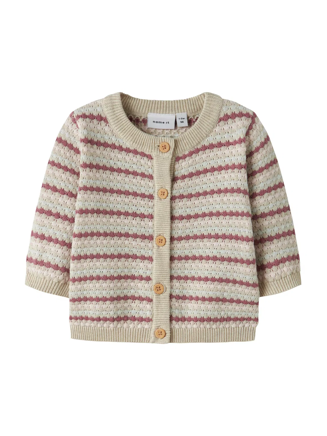 Вязаный кардиган 'NBFFlows' Name It, Raspberry/Pastel Pink