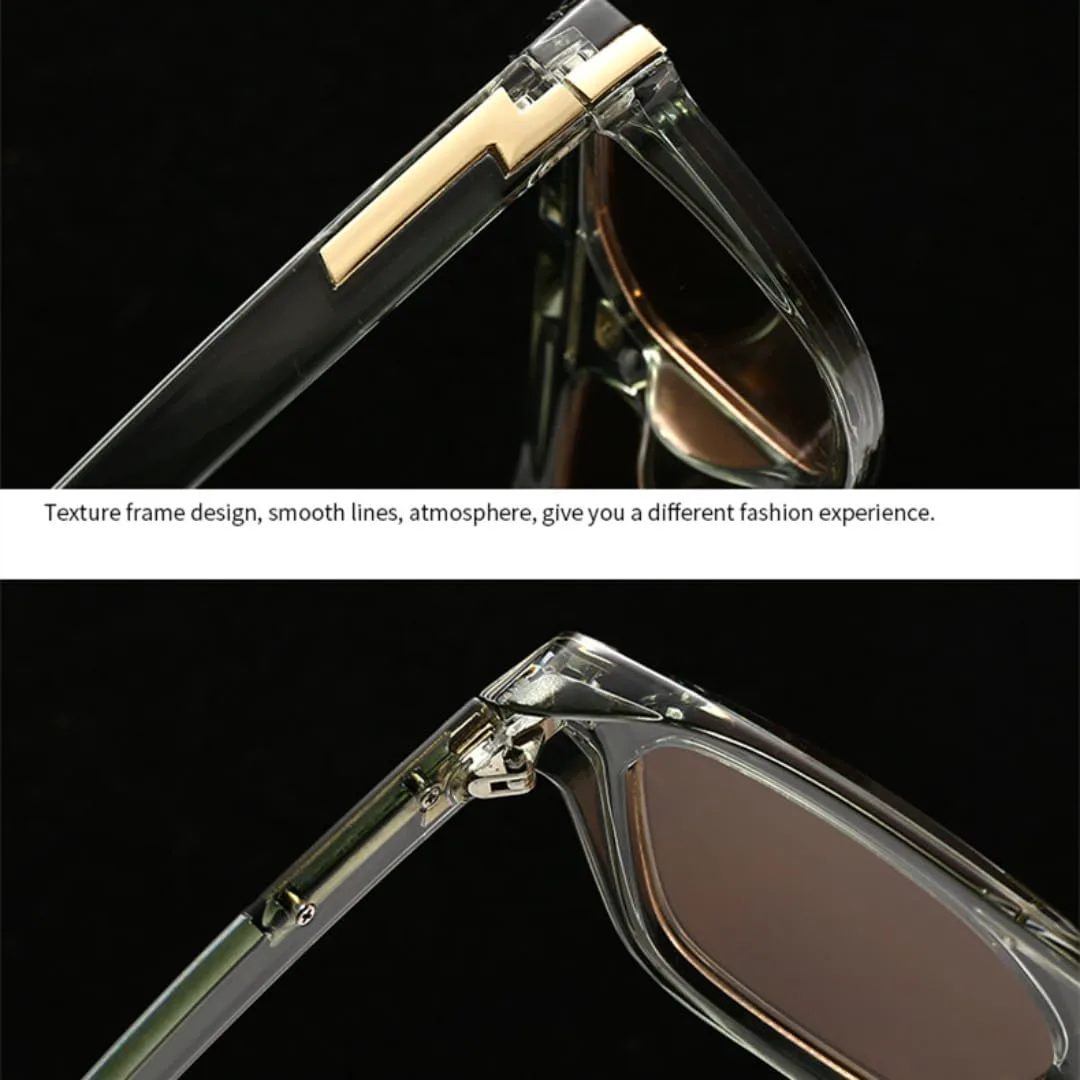 

Винтажные мужские солнцезащитные очки с двойной перемычкой, модные прозрачные линзы Ocean, женские очки с заклепками, защита от УФ-излучения UV400 VFDHN, Tyj520-3