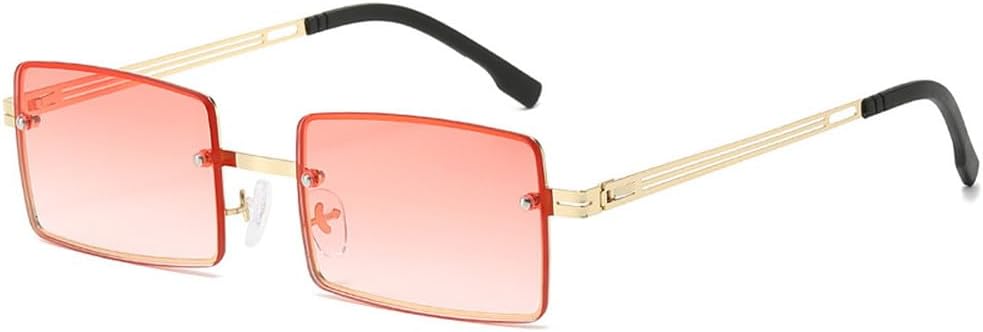 

Модные роскошные солнцезащитные очки без оправы для женщин, градиентные солнцезащитные очки в стиле ретро, ​​летние очки для путешествий, защита от ультрафиолета UV400 TKKTLLT, Gold Gradient Pink