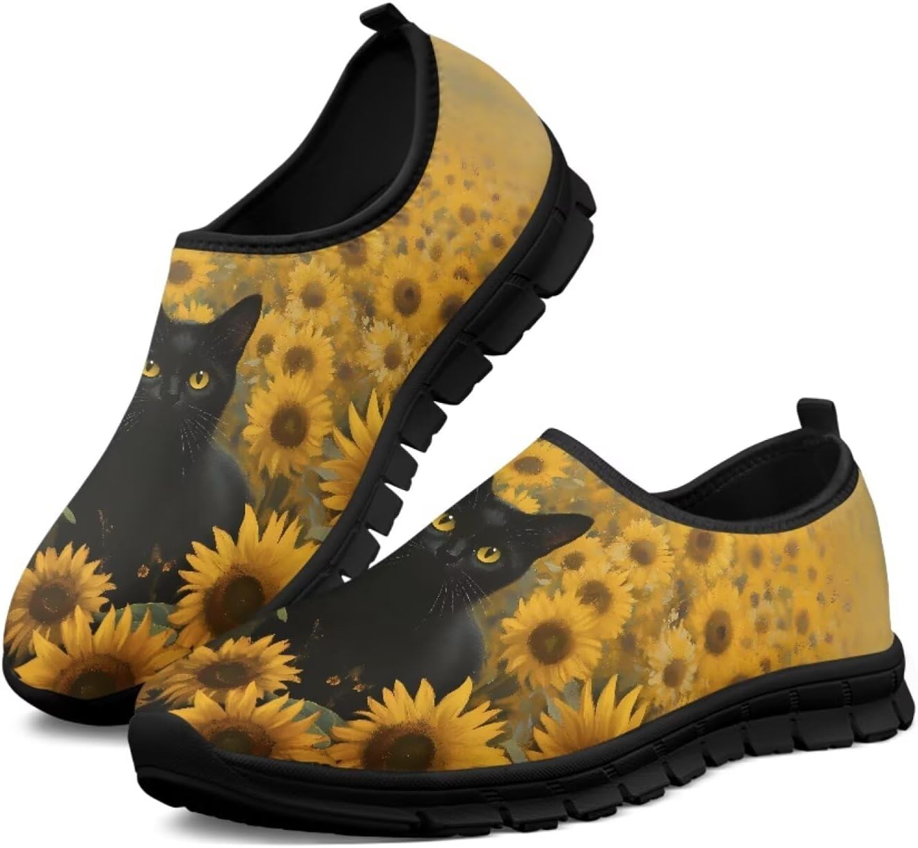 

Мужские слипоны Hsaiyjsp с принтом кошки, повседневные лоферы, обувь без шнурков, кроссовки для бега, дышащие кроссовки, черный