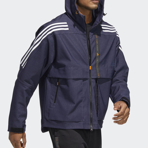 Куртка adidas TH DNM WVJK Sports hooded Woven Jacket Navy Blue, синий — фото 4