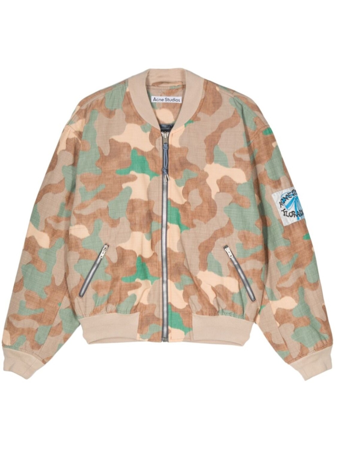 

Бомбер с камуфляжным принтом Acne Studios, зеленый