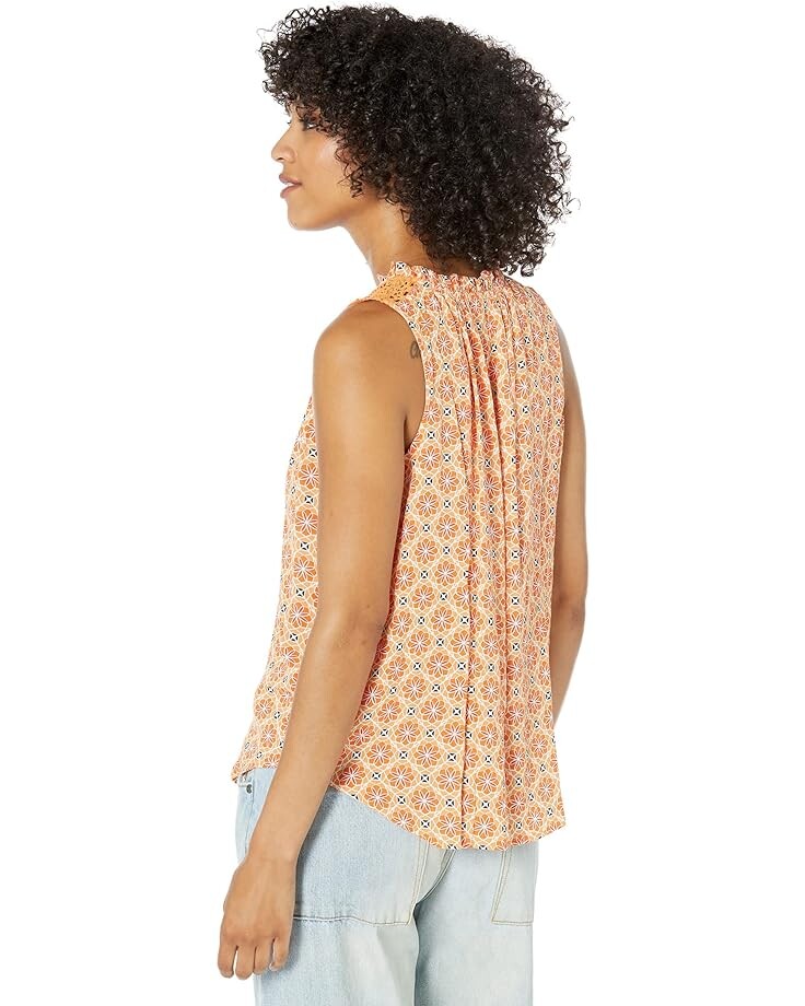 

Топ Bobeau Crochet Yoke Sleeveless Top, цвет Peach/Orange