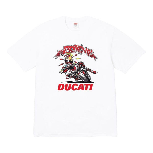 

Футболка x ducati bike t-shirt 'white red black' Supreme, белый