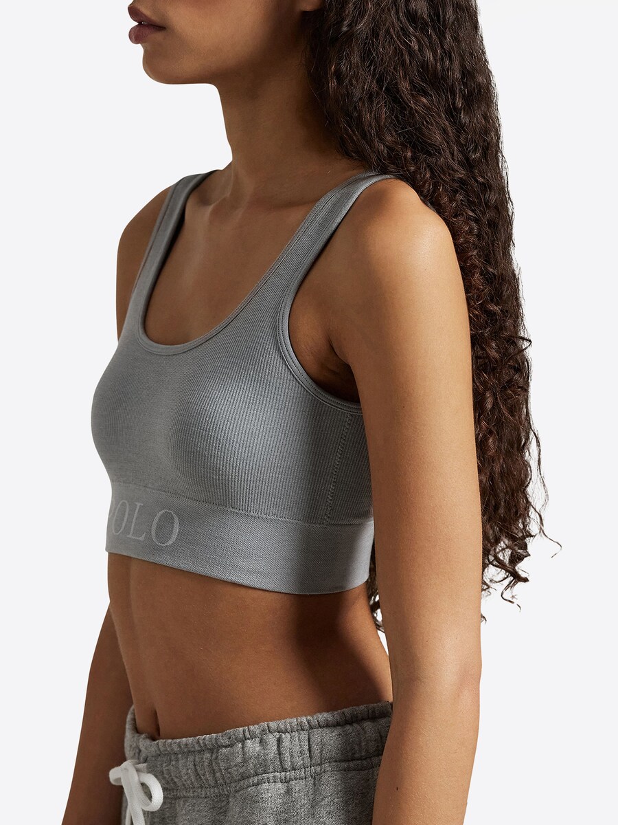 Бюстгальтер-бралетт Polo Ralph Lauren  Ribbed Seamless, серый — фото 4