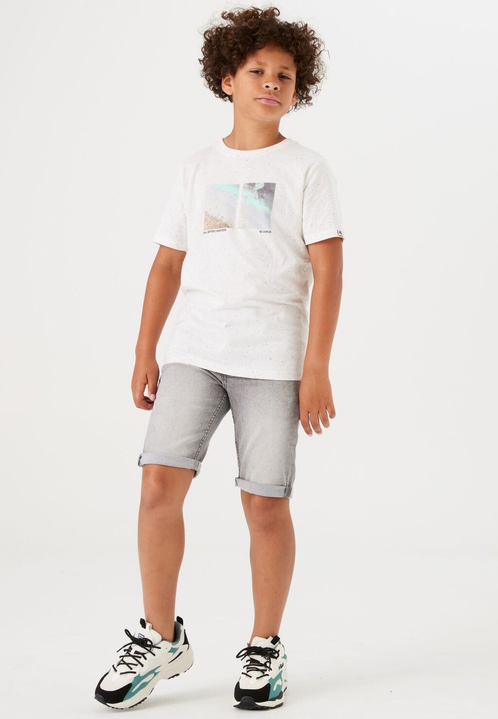 

Футболка с принтом Garcia, цвет off white