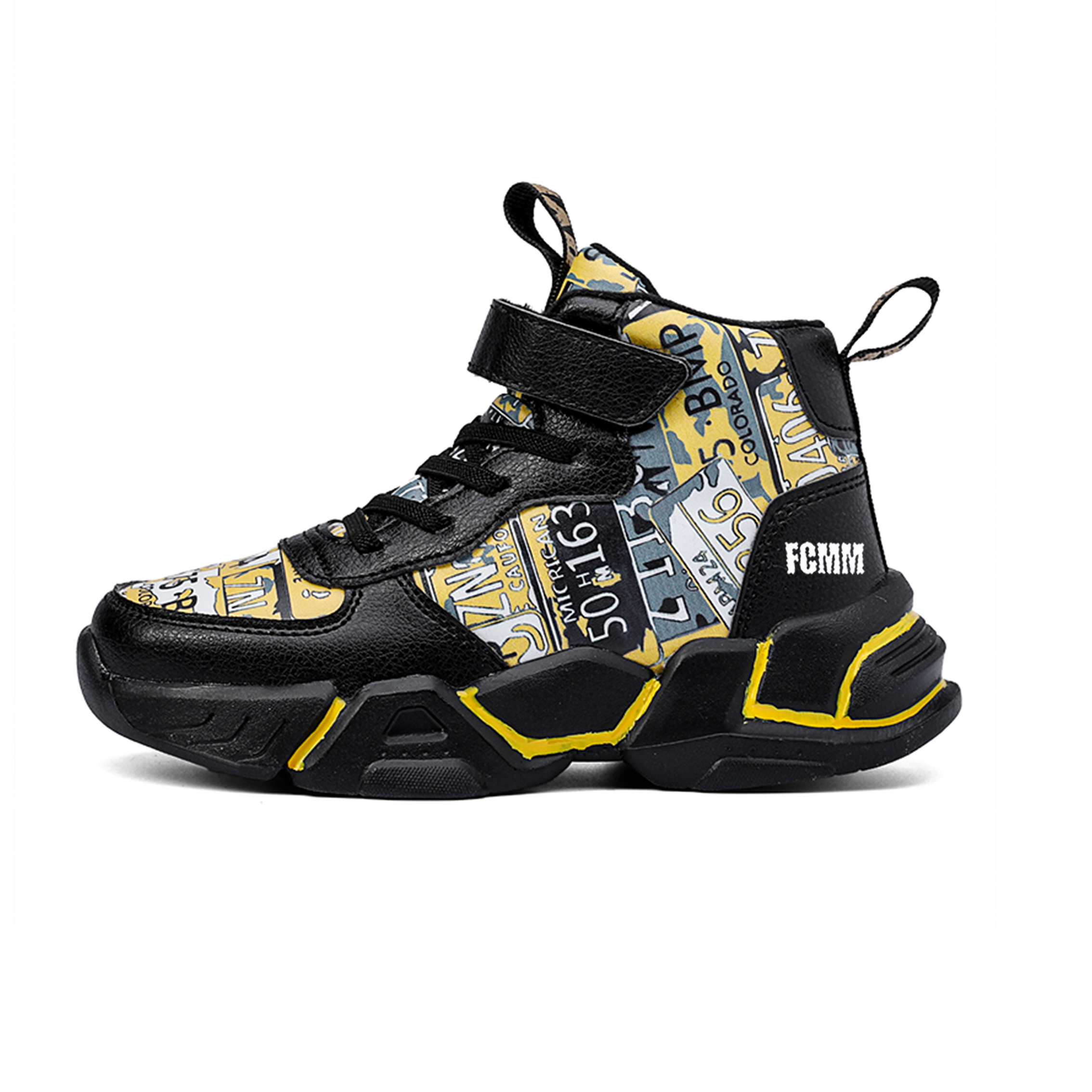 

Нескользящая, дышащая, износостойкая детская обувь для отдыха на природе FCMM, черный/золотой