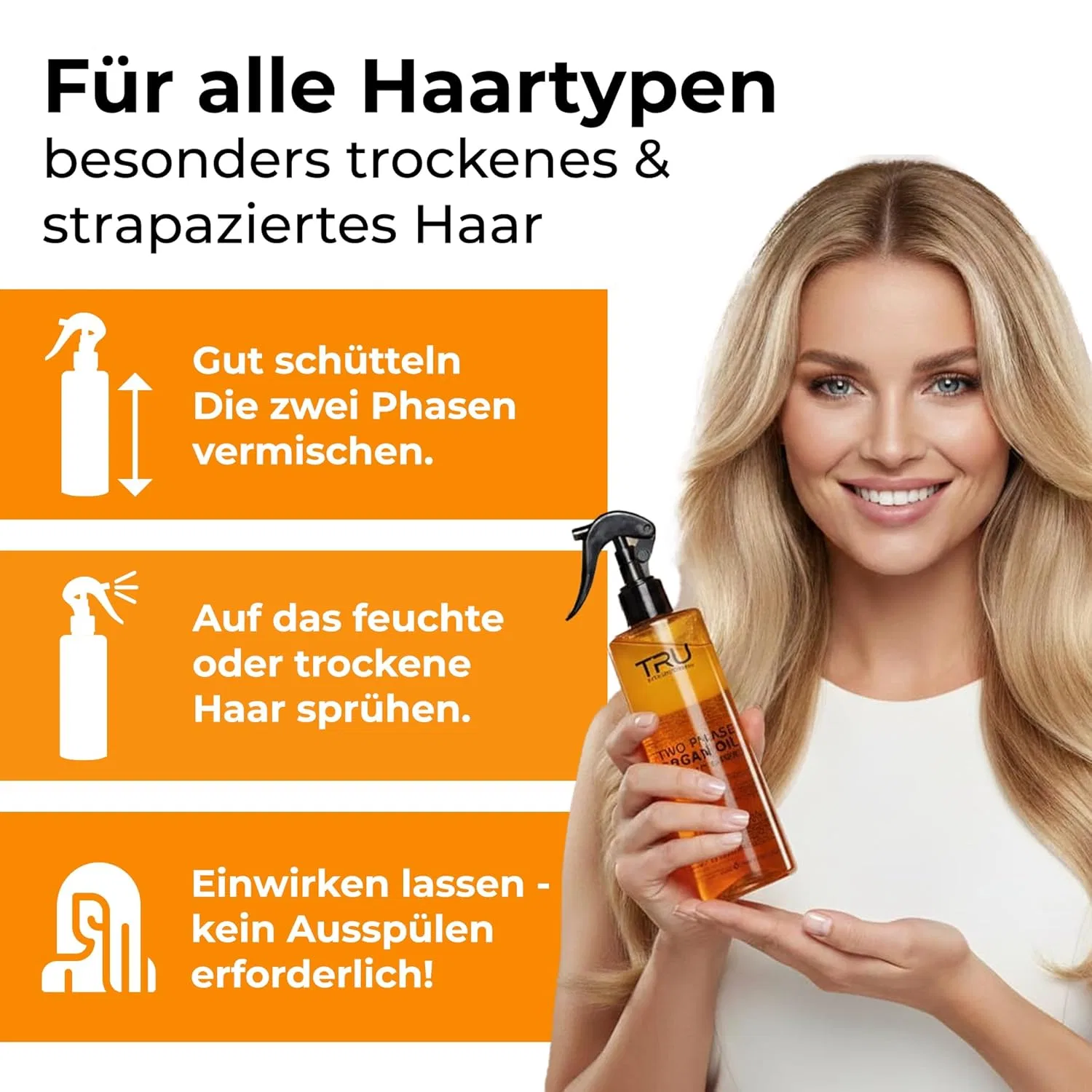 Двухфазный несмываемый кондиционер с аргановым маслом «Two Phase Argan Oil» от TRU, 2 x 400 мл Tru — фото 2