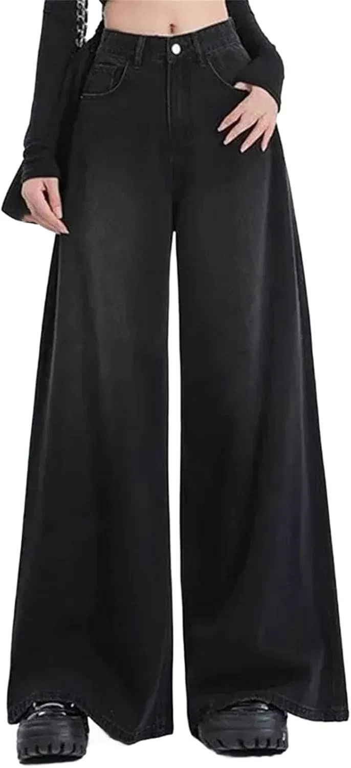 Джинсы широкие, Korean, Black