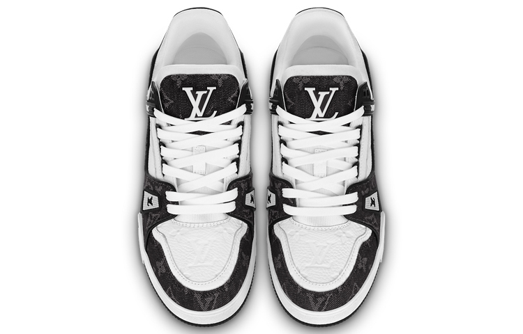 Кроссовки Lv Trainer 'Black Mesh Monogram With White' женские LOUIS VUITTON, черно-белые — фото 4