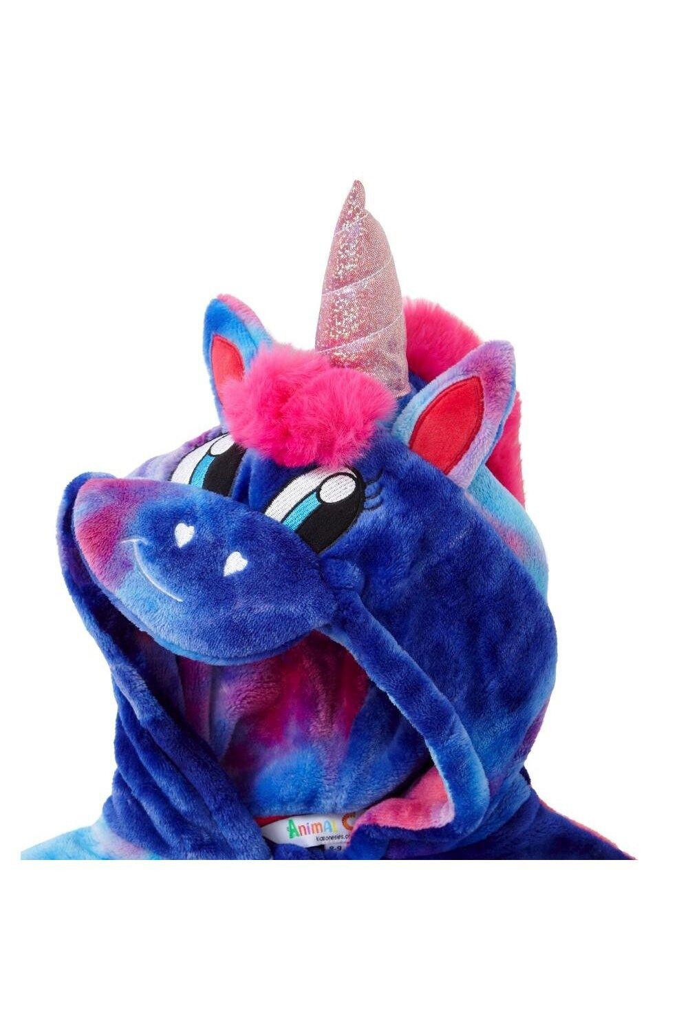 Флисовый комбинезон с единорогом Tie Dye Animal Crazy, фиолетовый — фото 3