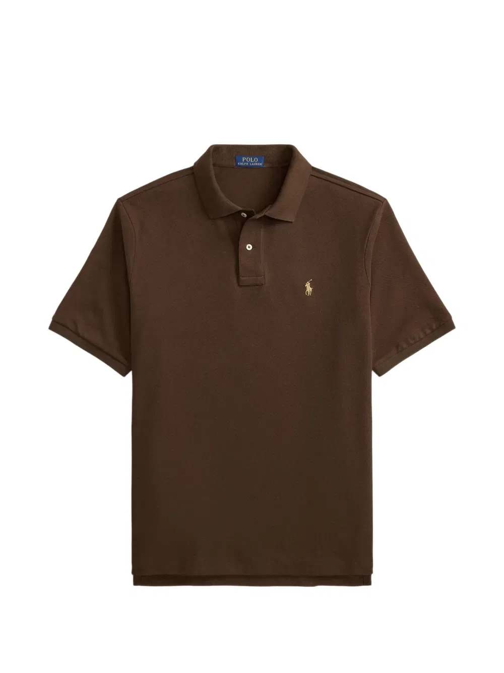 Поло из сетчатой ткани с вышитым логотипом Polo Ralph Lauren, коричневый