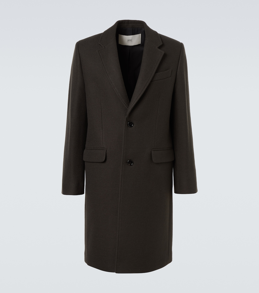 

Однобортное шерстяное пальто Ami Paris, Anthracite