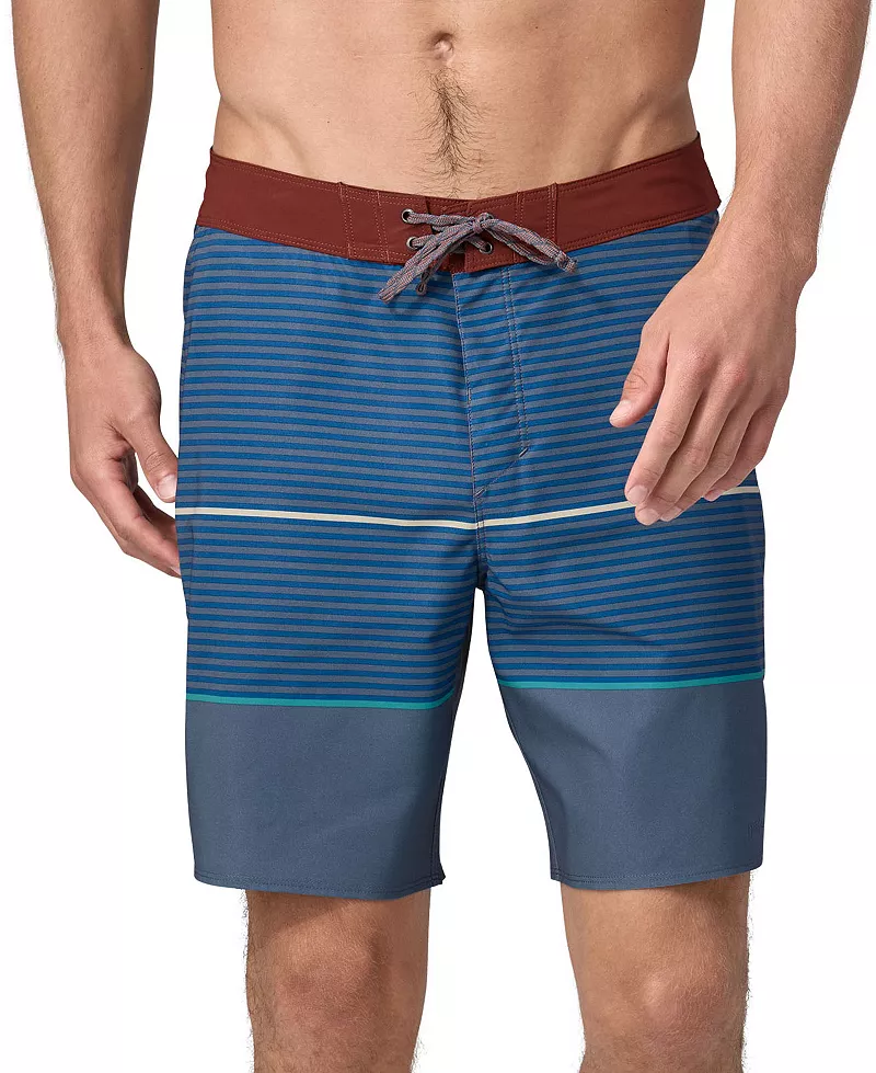 

Мужские шорты Patagonia Hydropeak 18 дюймов, цвет Olivas Stripe Utility Blu