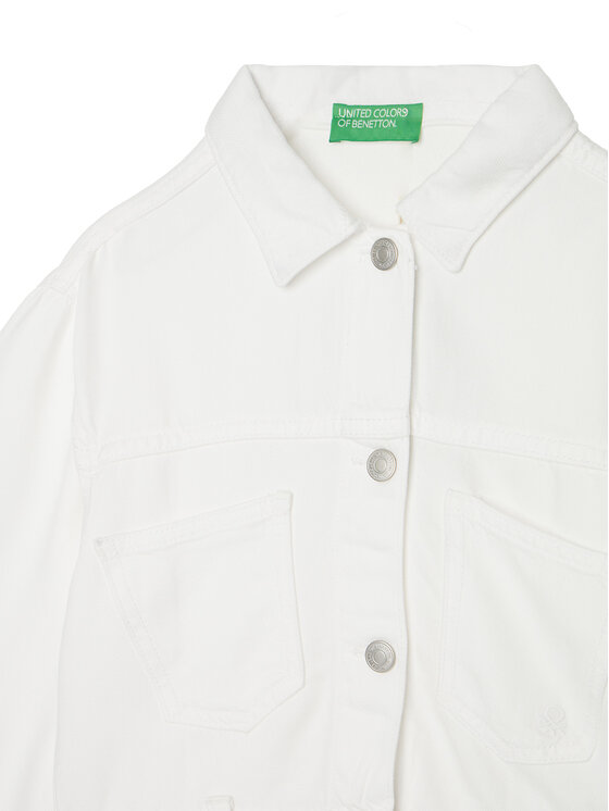 Переходная куртка стандартного кроя 21AQCN060 United Colors Of Benetton, белый — фото 3