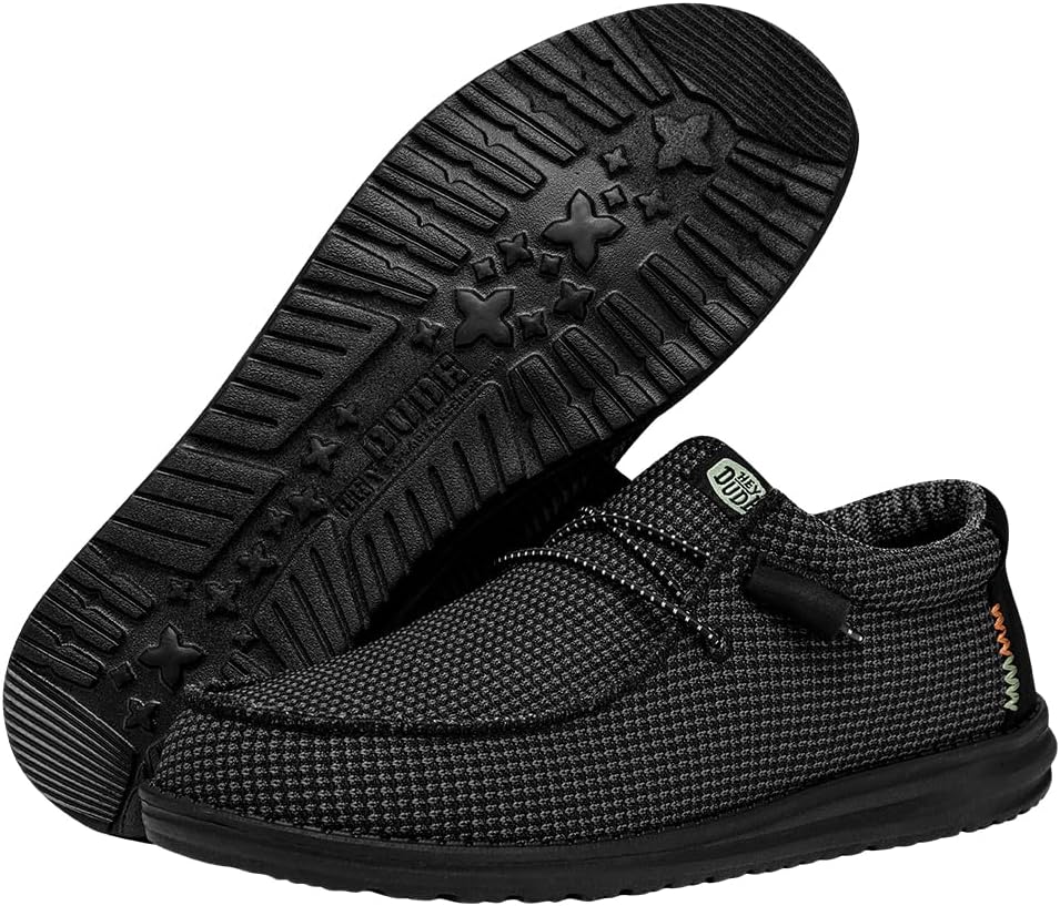 Мужские лоферы без шнурков HEYDUDE Wally Sport Mesh, черный — фото 3