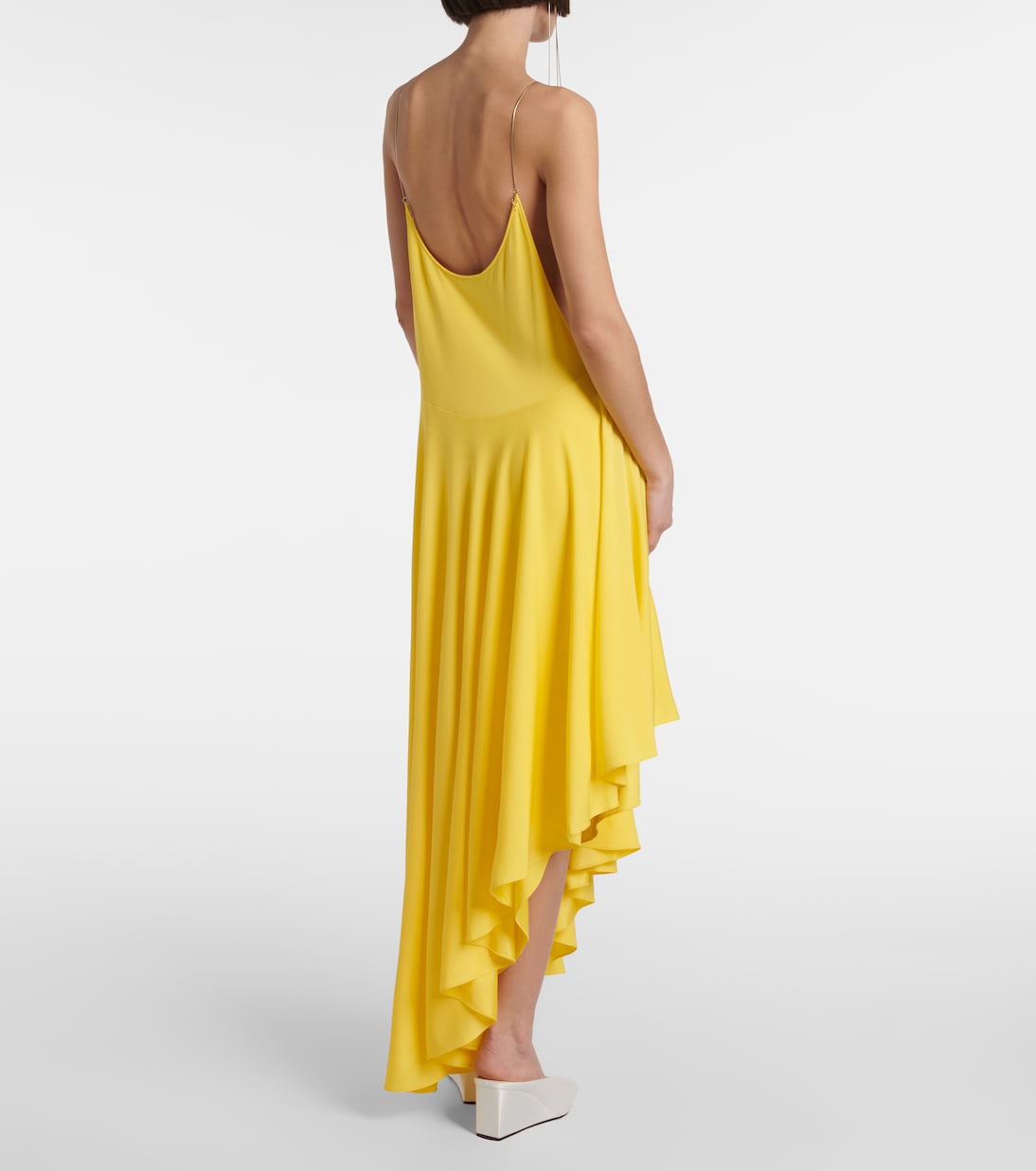 Асимметричное платье-комбинация из джерси Alaïa, Jaune Acidule — фото 3
