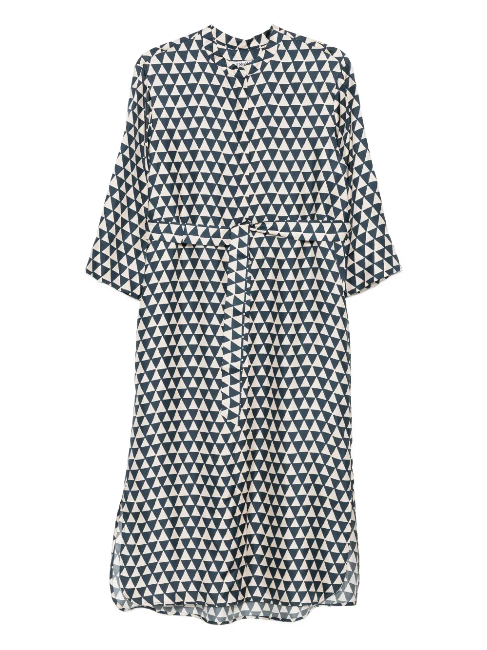 

Платье с поясом и треугольным принтом MAX MARA, нейтральный