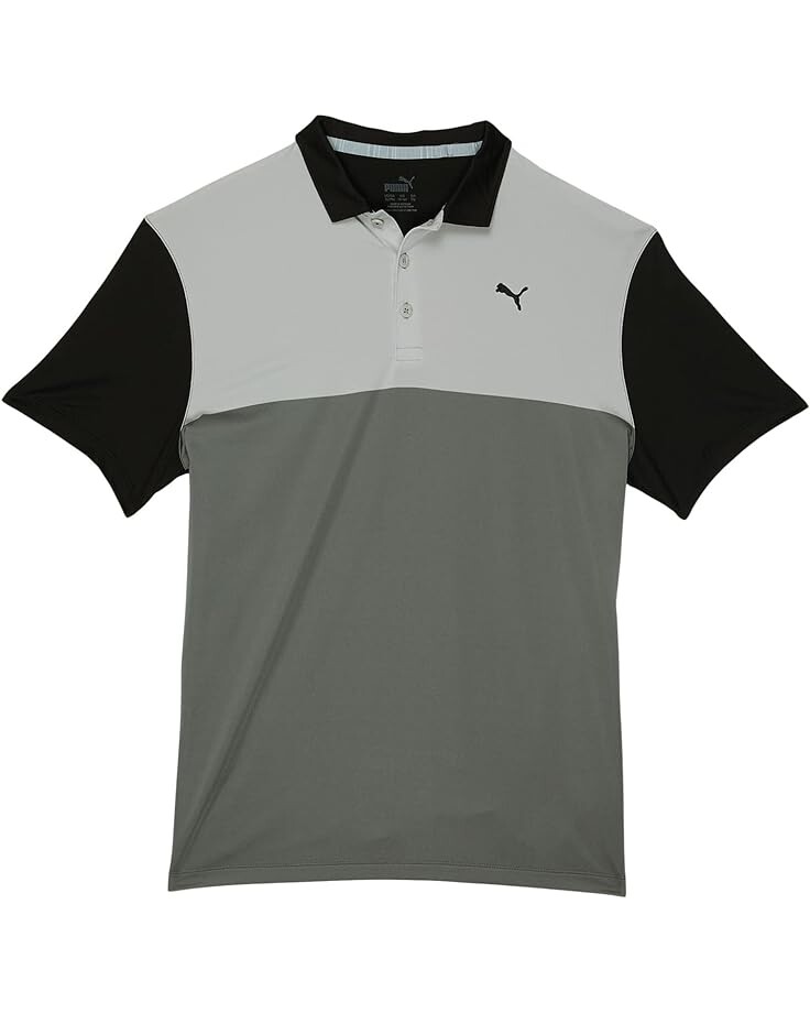 

Поло Puma Cloudspun Color-Block Polo, цвет Puma Black/Quiet Shade