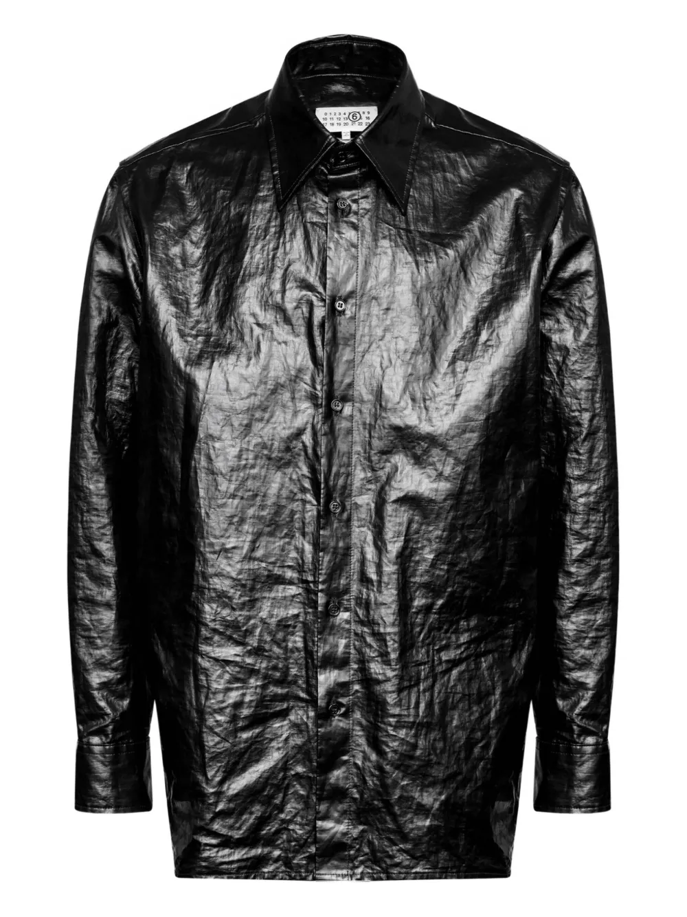 

Рубашка с жатым эффектом MM6 Maison Margiela, черный