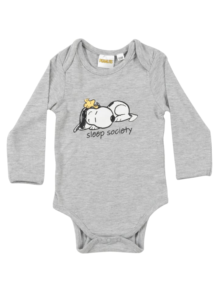 Комплект из 2 детских боди-комбинезонов с длинными рукавами Peanuts Snoopy, сине-серый — фото 3