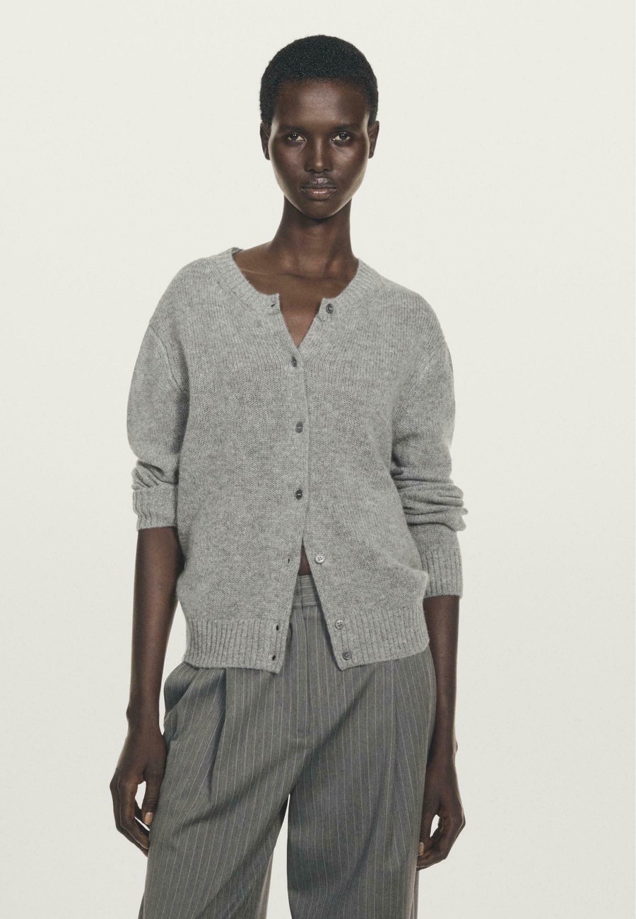 

Кардиган Massimo Dutti KNITTED CREW NECK, Grey
