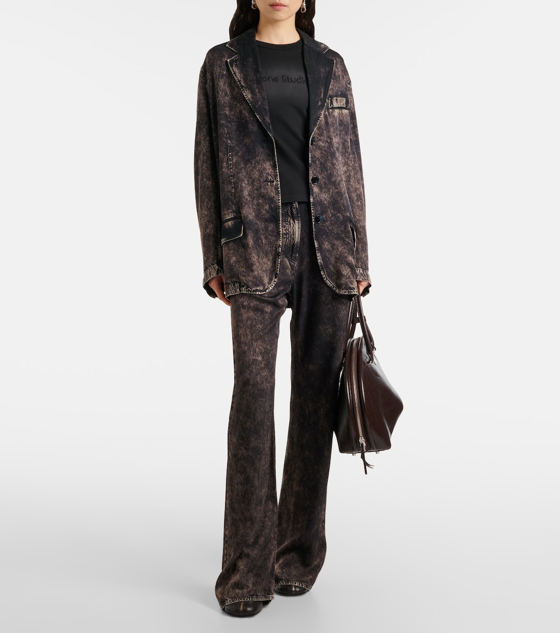 Футболка из хлопкового джерси с многослойным логотипом Acne Studios, Faded Black — фото 2