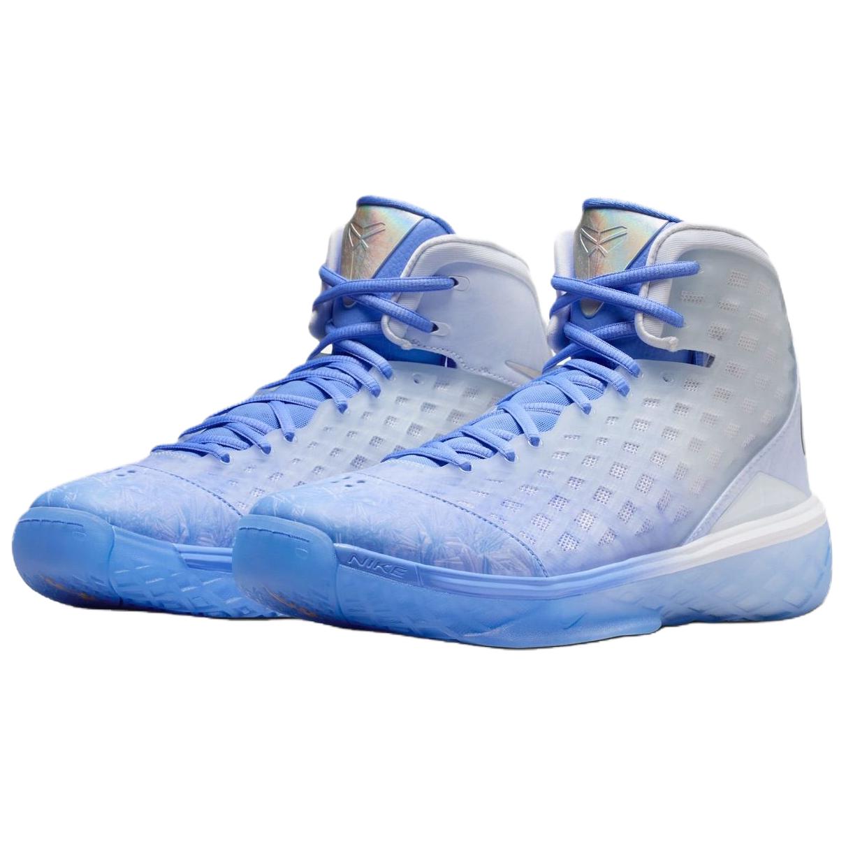 Nike Женские винтажные баскетбольные кроссовки Zoom Kobe 3, сине-белые — фото 3