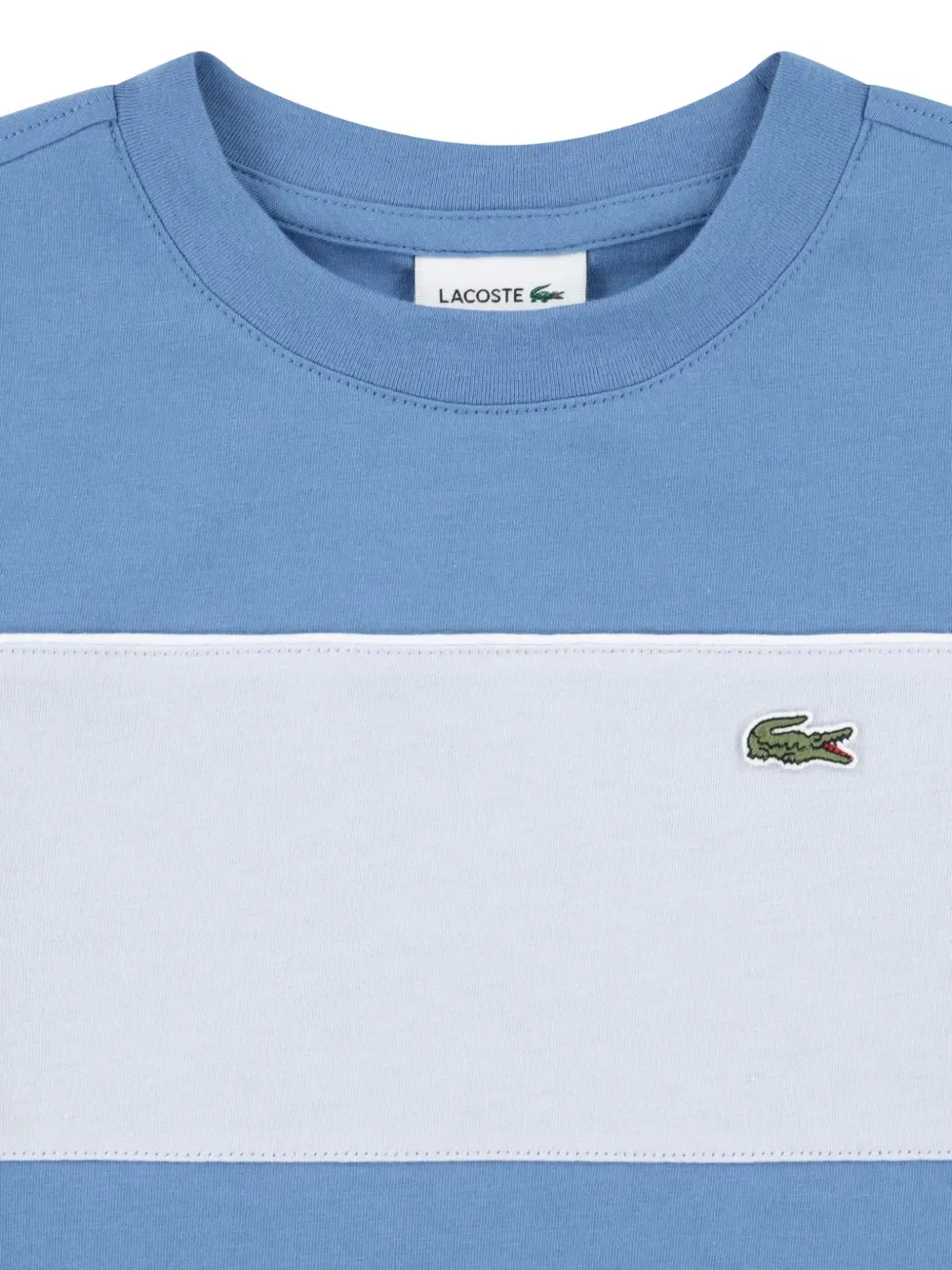Футболка с полосатым логотипом Lacoste Kids, синий — фото 4