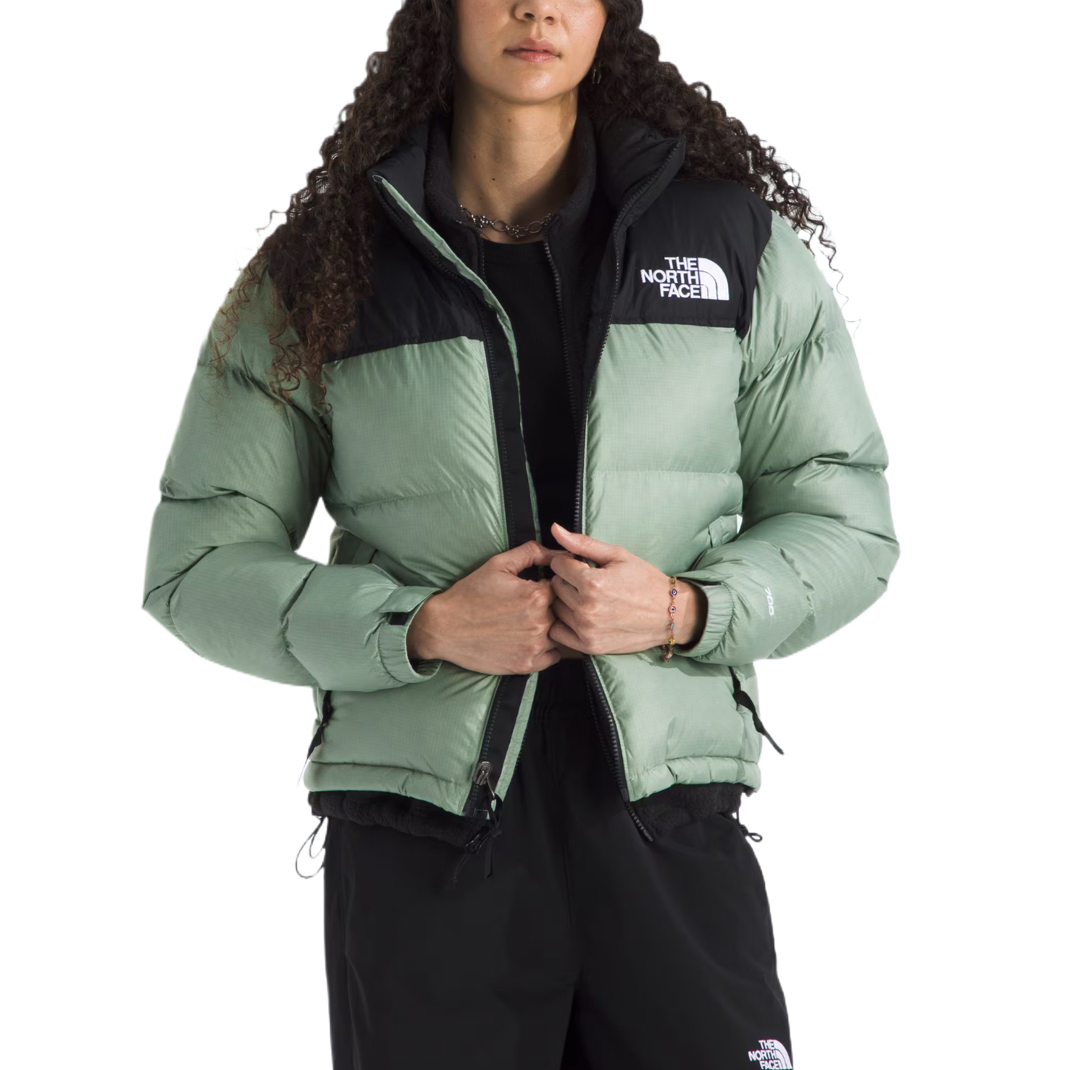 

Куртки и пальто с пуховым наполнителем 1996 Collection для женщин THE NORTH FACE, черный/зеленый