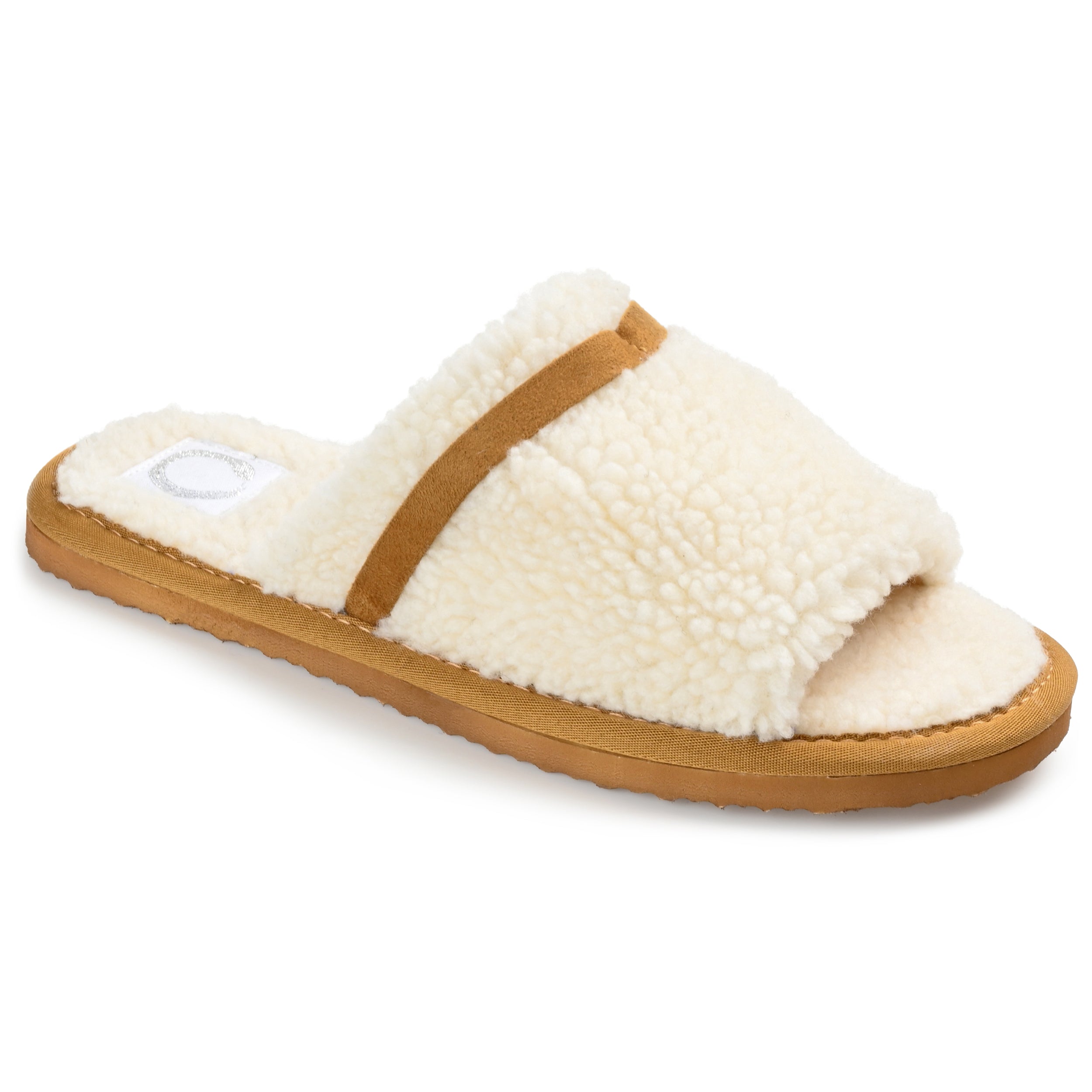 Женские тапочки Caterina Tru Comfort Foam с открытым носком из коллекции Journee Journee Collection, кремовый