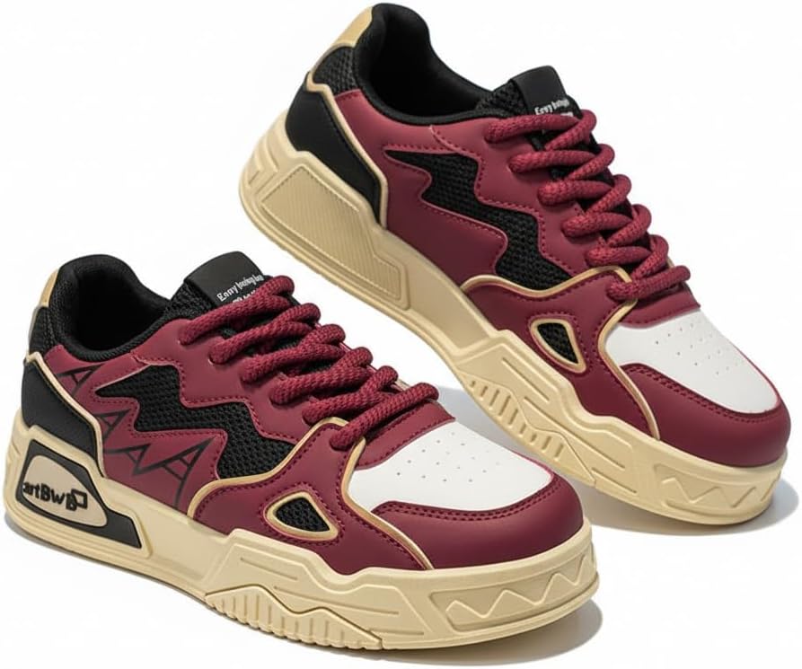 

Кроссовки CTKVbmeoi Retro с массивной сеткой и PU-кожей, повышающие рост на 5 см, повседневные кроссовки для мужчин в стиле 90-х папиных обуви, красный