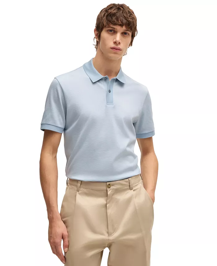 

Мужская поло Regular-Fit с микроузором Hugo Boss, синий