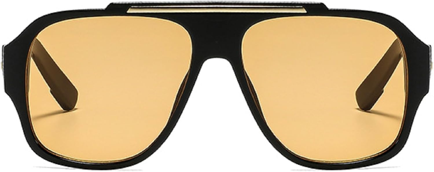 

Модные солнцезащитные очки с заклепками, квадратной формы, защита от УФ-излучения UV400, ретро-стиль, градиентные, мужские панк-солнцезащитные очки желтого цвета mincl, C2